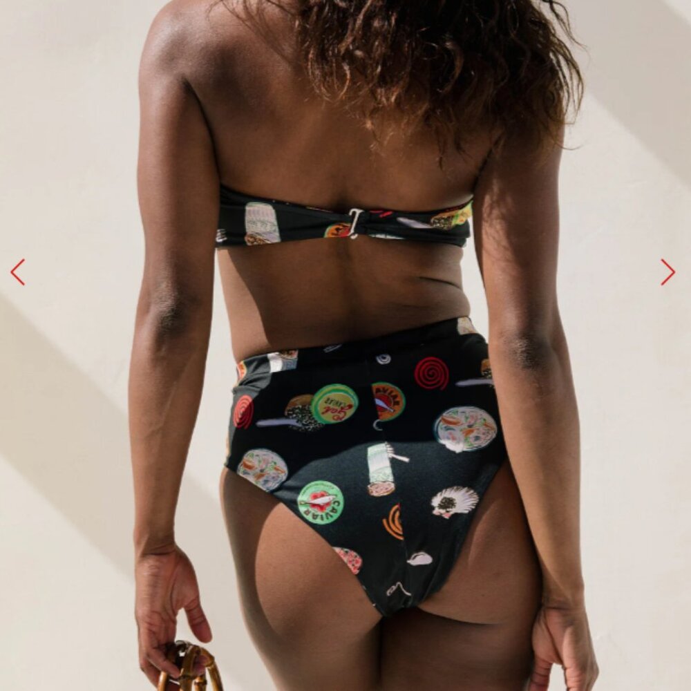 Brooke SWIM (top and bottom 2 pcs) Lisa Says Gah - Caviar Dreams Black - SMALL - Picture 4 of 4